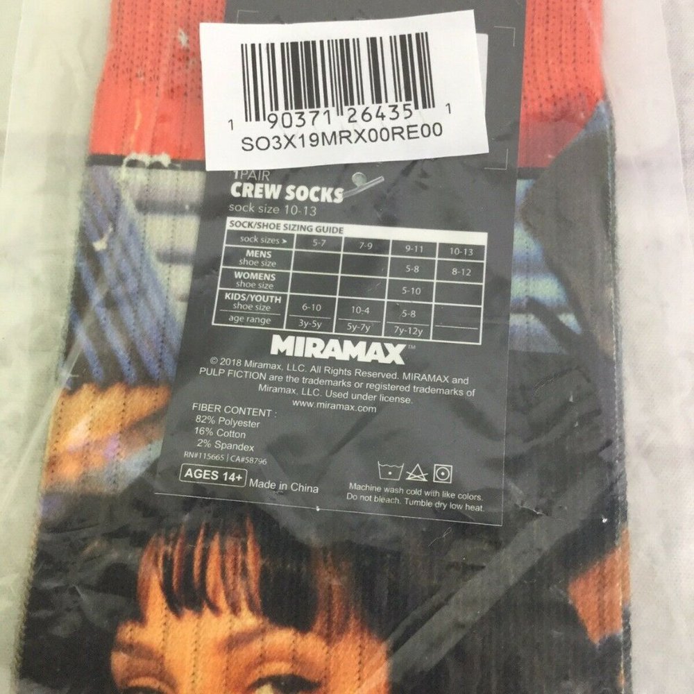 Pulp Fiction Mia Uma Thurman Sublimated Socks - Picture 6 of 7